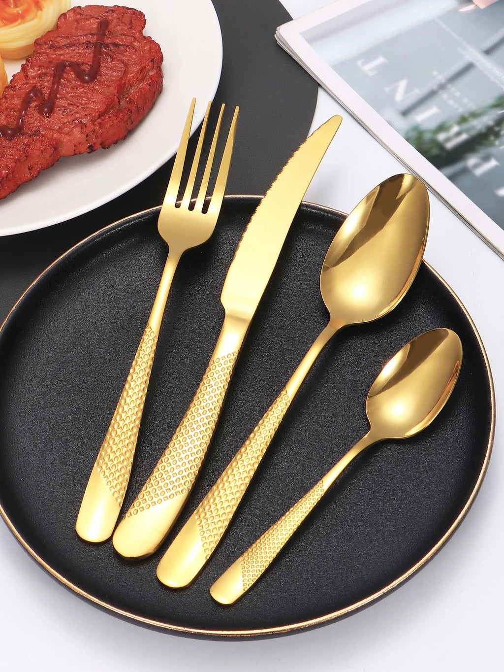 Star Diamond Stainless Steel Flatware — 24 Pieces