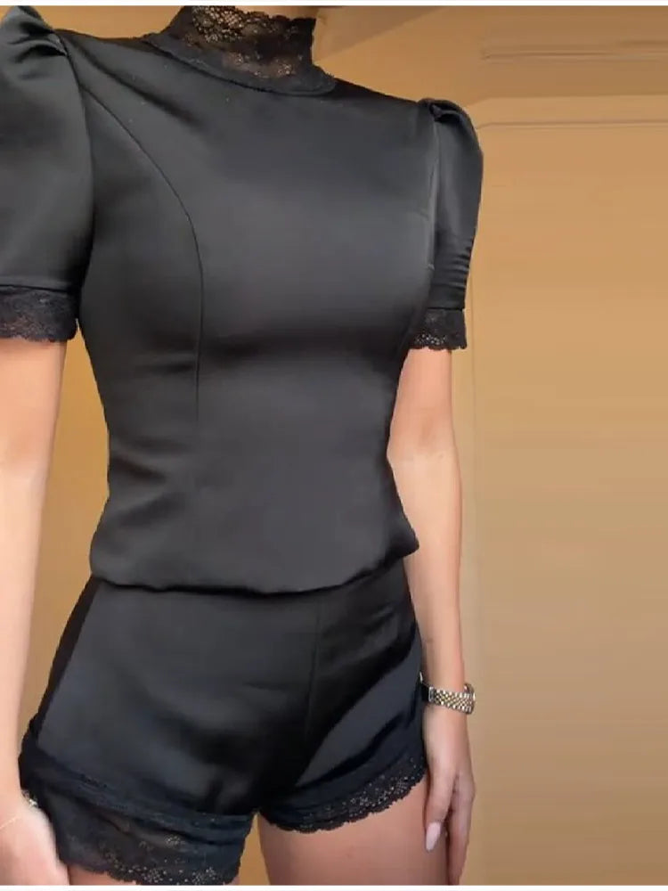 Satin-Look Top & Shorts Outfit Options