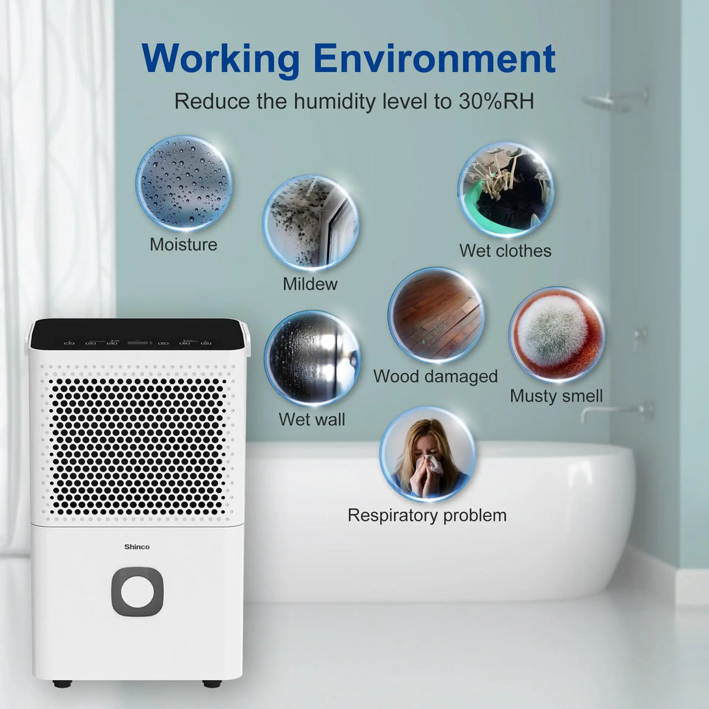 Shinco 30-Pint Dehumidifier with Drain Hose