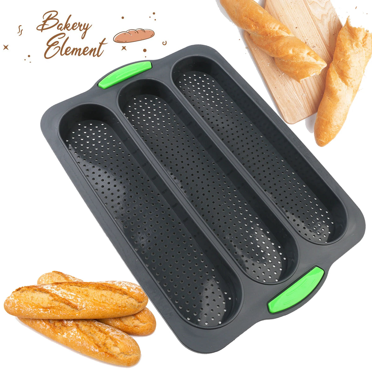Silicone Baguette & Bun Baking Tray