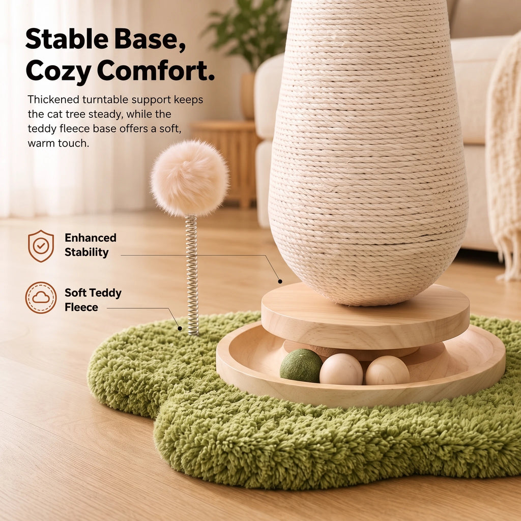 Mushroom or Carrot Cat Scratching Post with Ball Toy