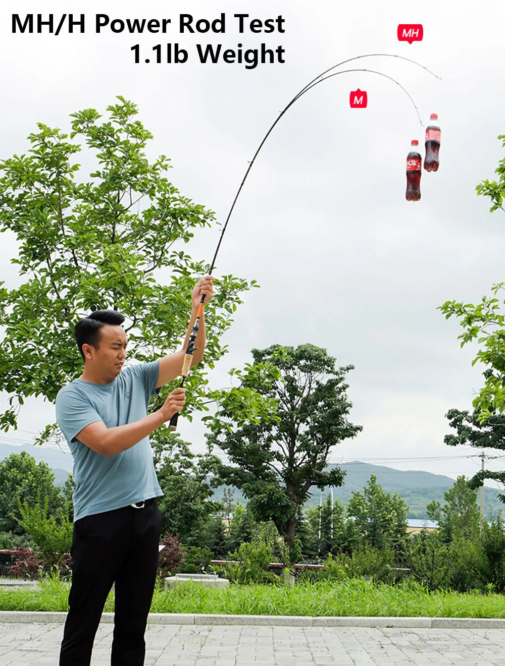 Carbon Fishing Rod with Two Tips — 1.8, 2.1 or 2.4 m