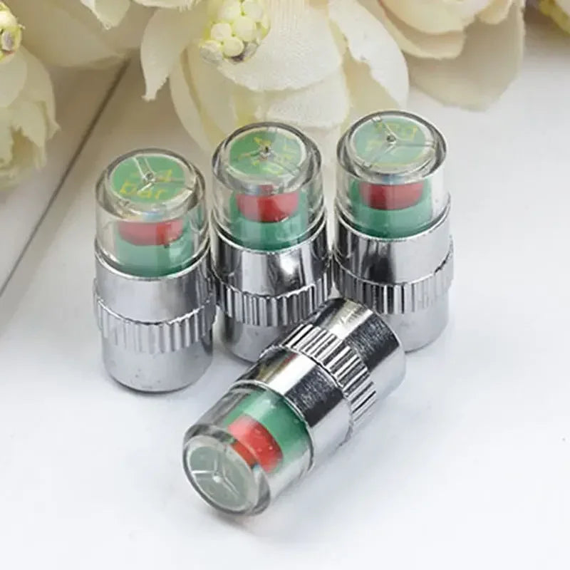 32 PSI Tire Pressure Indicator Valve Caps – Set of 4