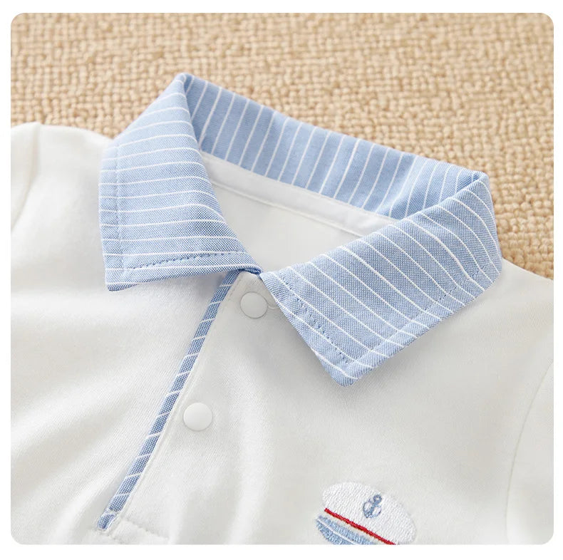 Baby Long-Sleeve Knitted Cotton Romper
