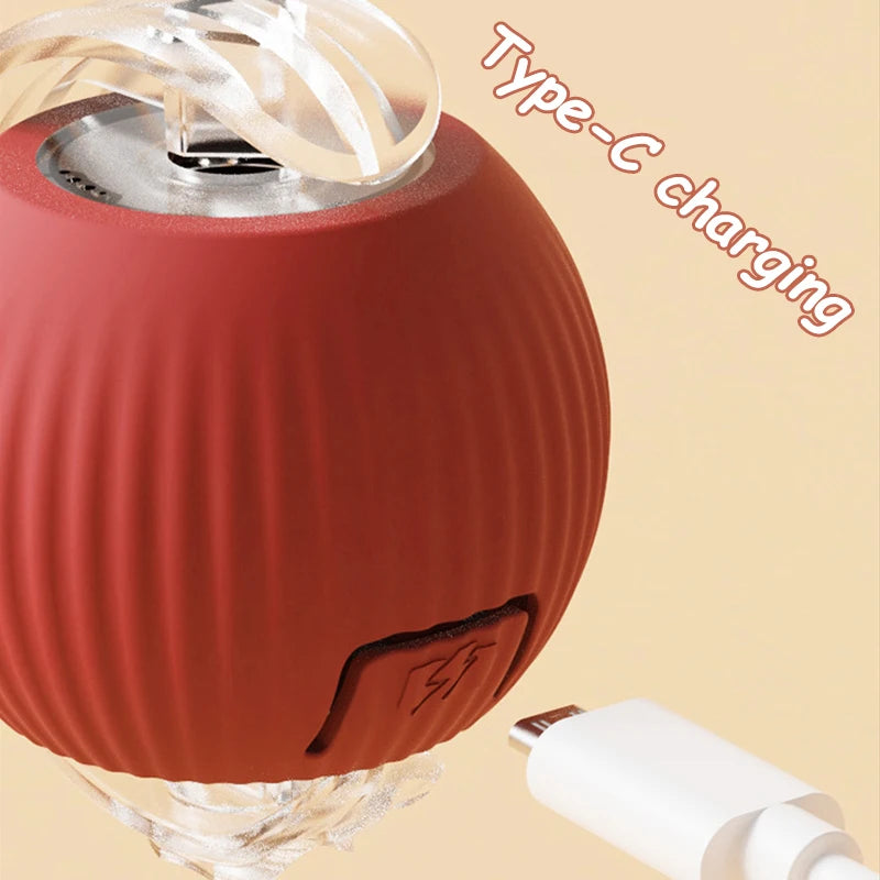 Rechargeable Rolling Cat Ball with Faux Tail