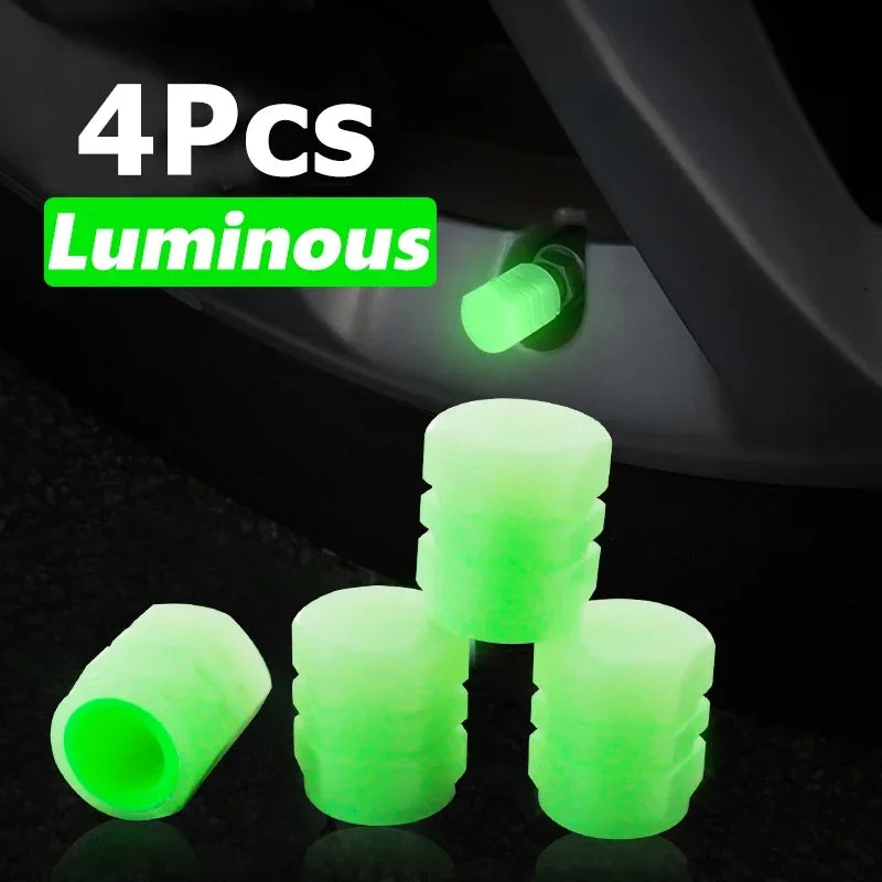 Luminous ABS Tire Valve Caps – Set of 4