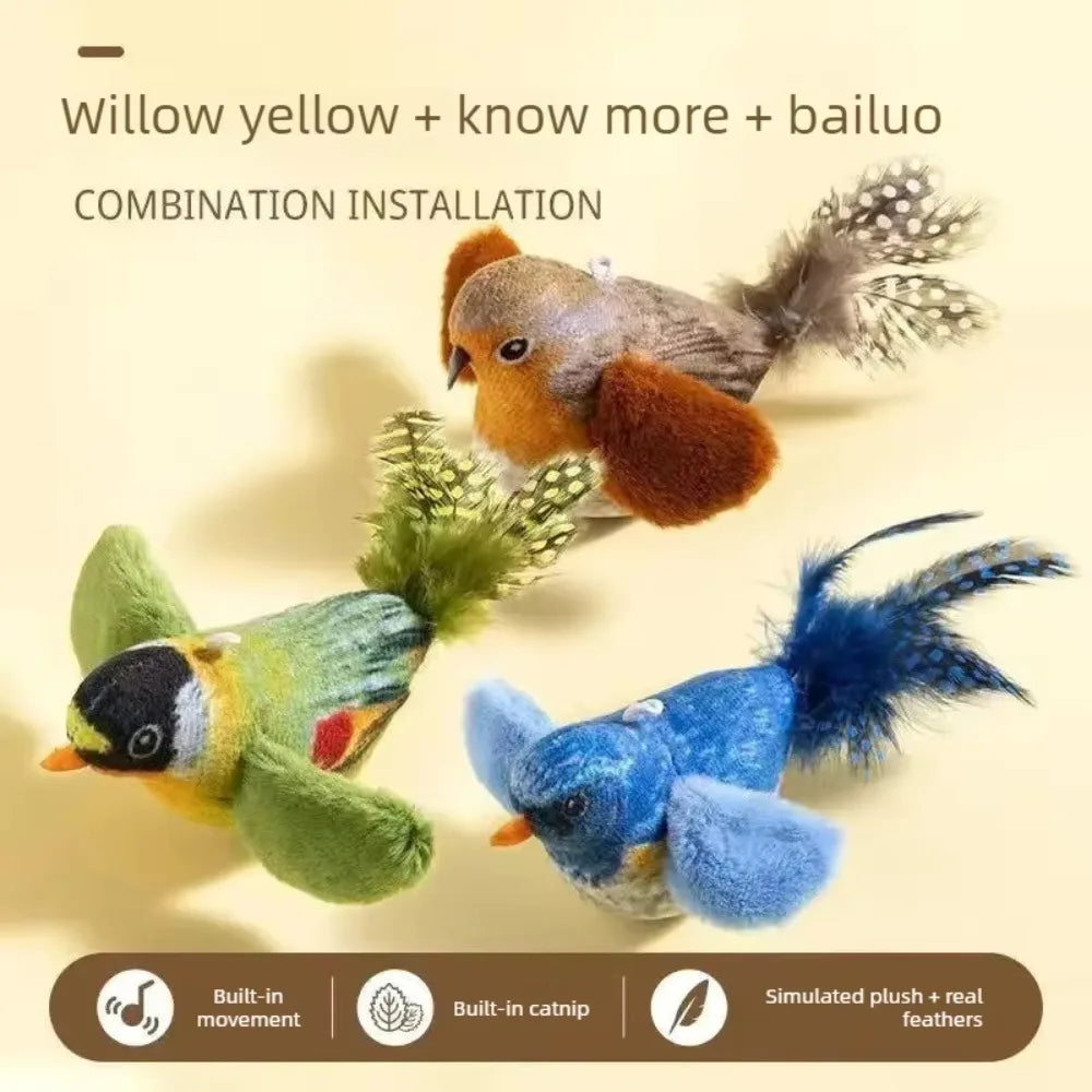 Wall-Hanging Plush Bird Catnip Toy