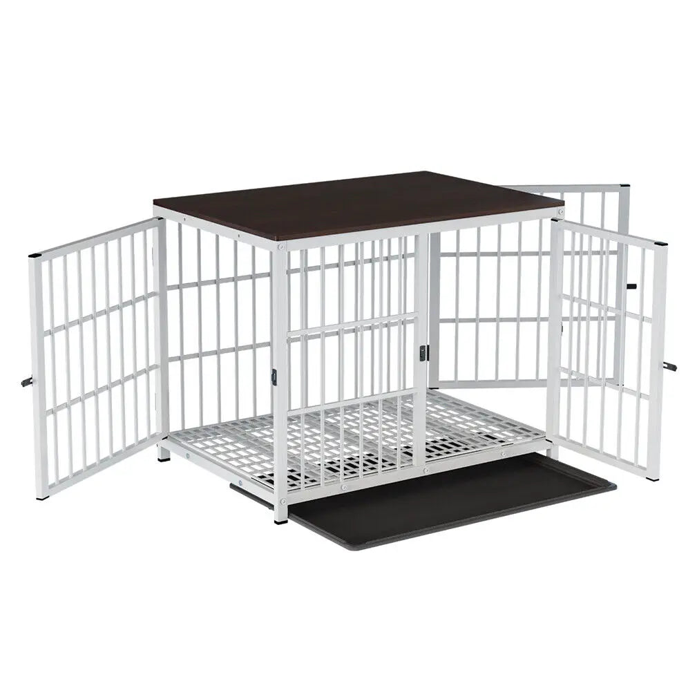 Wooden Dog Crate Furniture with Metal Frame