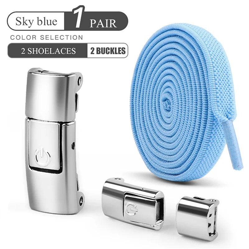 No-Tie Elastic Shoelaces with Press Locks – 8 mm