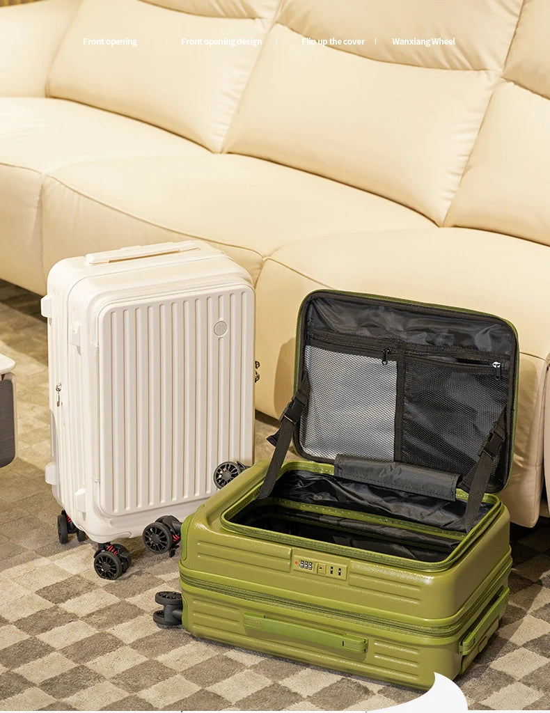 Side-Opening Luggage Boxes Expandable Multi-Functional Rolling Suitcase 20-Inch Travel Suitcases Carry-On Suitcase for Men Women Whispering Desires Shoppe