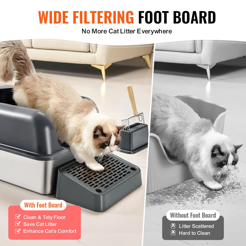 SucceBuy XM-0012 Stainless Steel Cat Litter Box