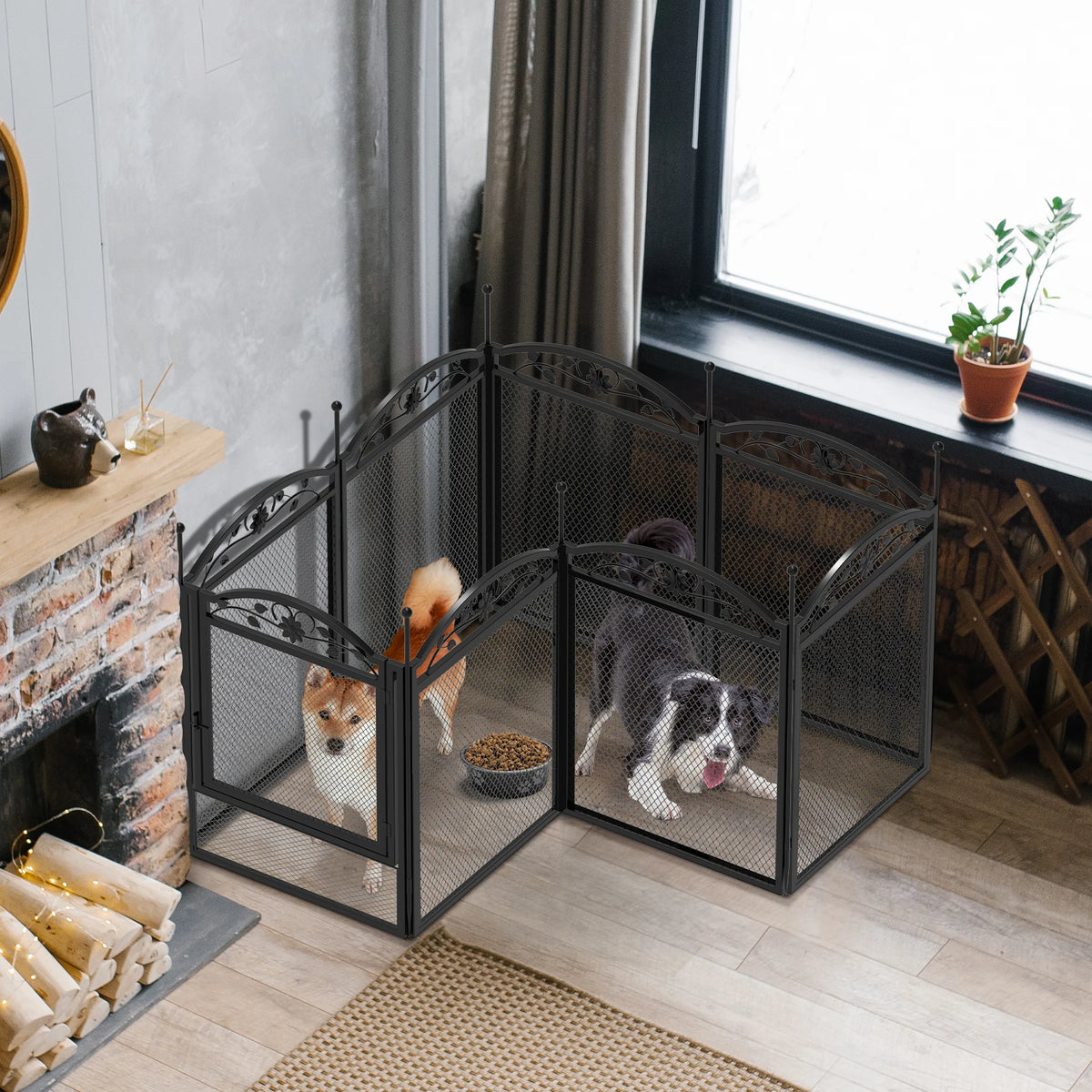 BINGOPAW Eight-Panel Metal Dog Playpen with Mat
