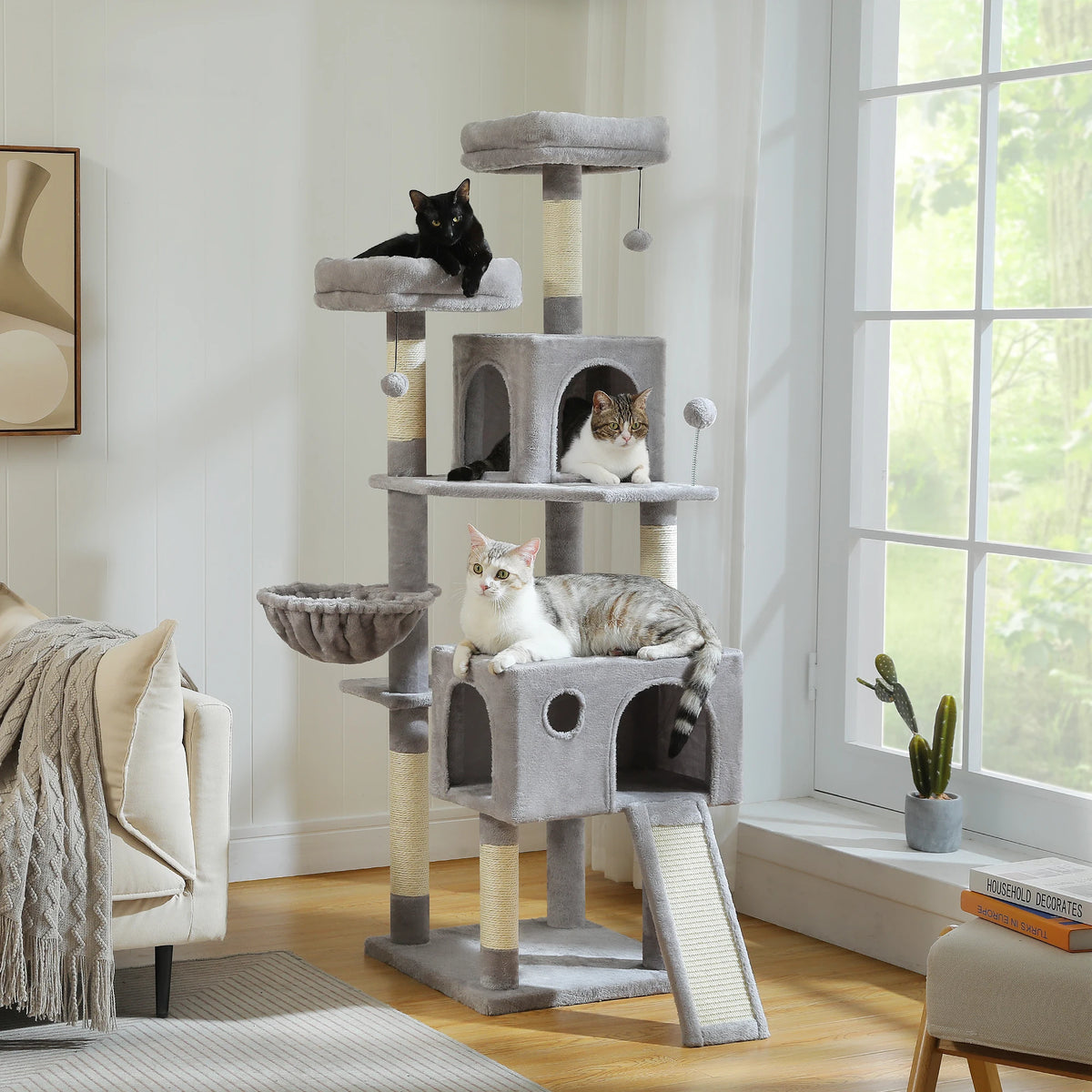 162cm Cat Tree with Sisal Posts & Hammock