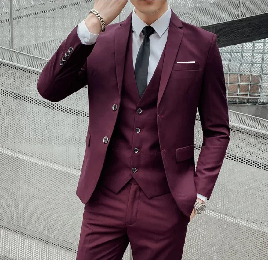 Men's Three-Piece Suit – Blazer, Vest & Trousers