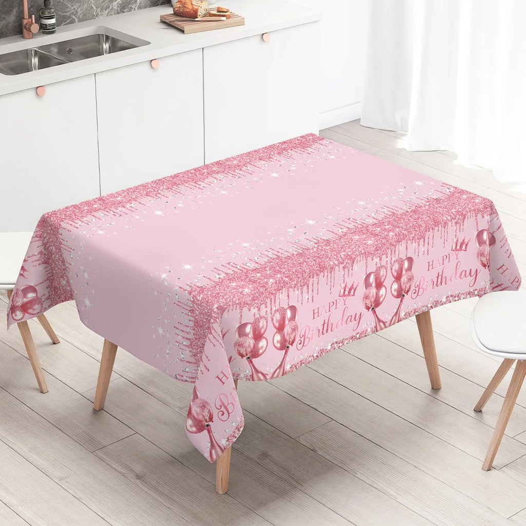 Metallic-Look Rectangular Party Tablecloth