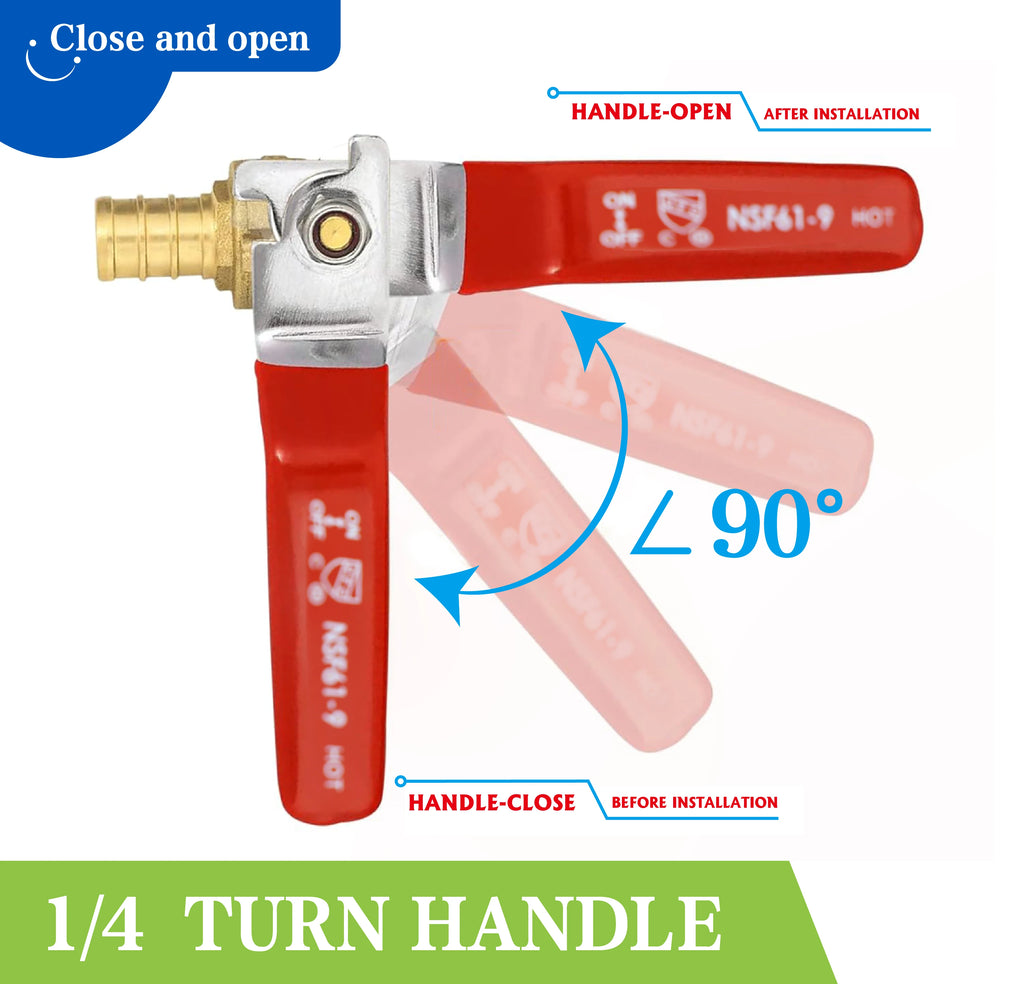 KING SMART 3/4" Full Port PEX Ball Valve, 10-Pack