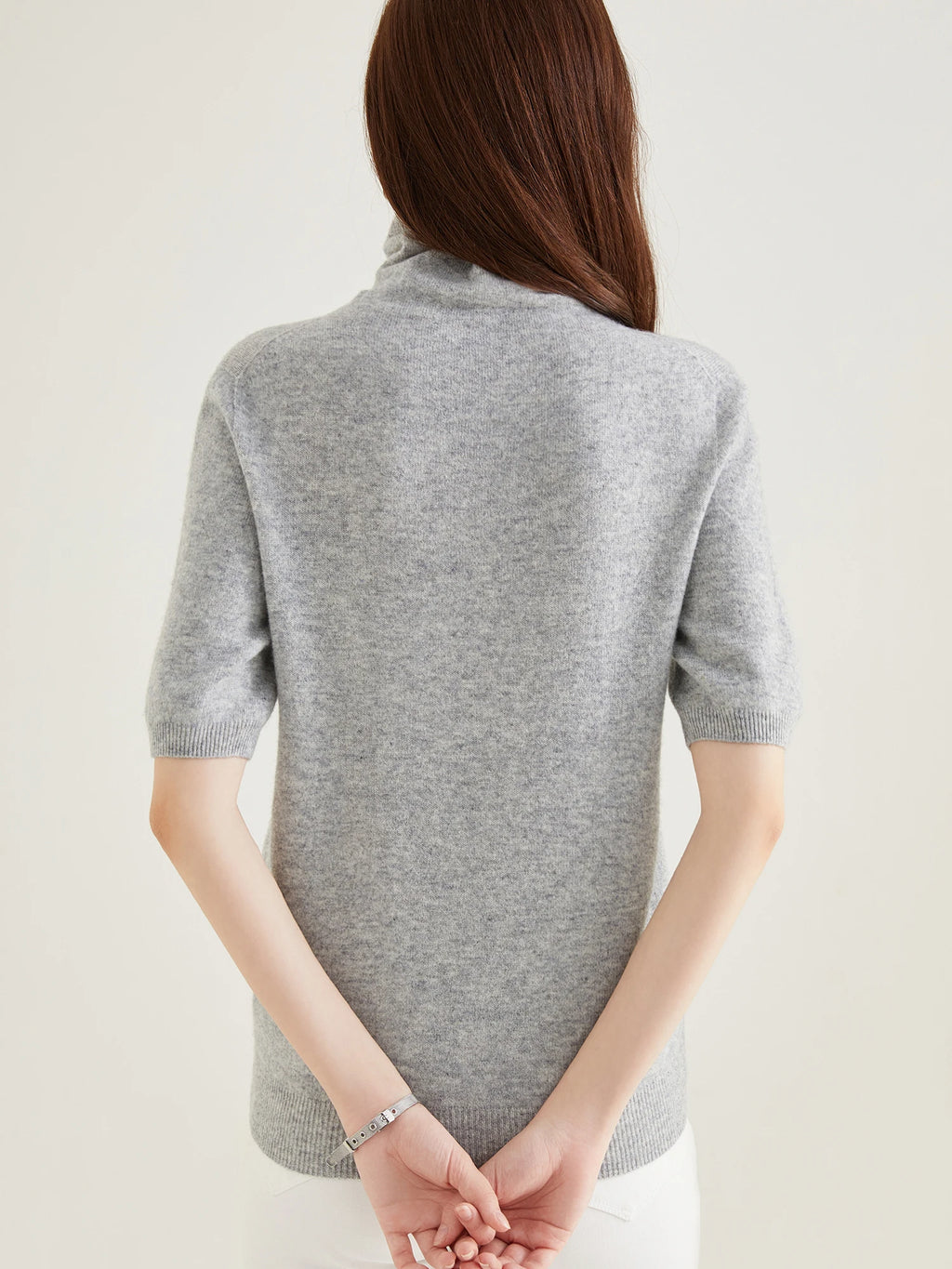Women's Knit Tops Short Sleeve Fashion Women Sweaters New 100% Merino Wool Knitwears Vintage Sweater Turtleneck Pullover Clothes Dsers
