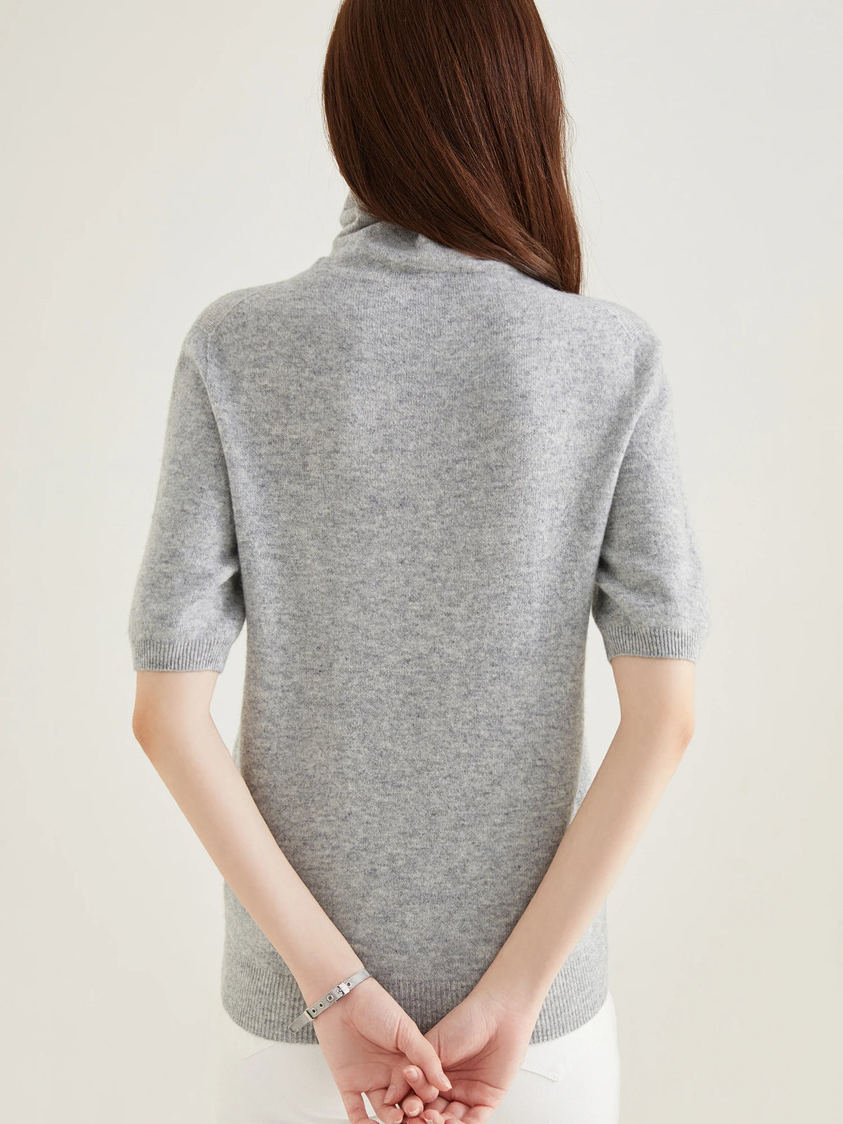 Women's Knit Tops Short Sleeve Fashion Women Sweaters New 100% Merino Wool Knitwears Vintage Sweater Turtleneck Pullover Clothes Dsers