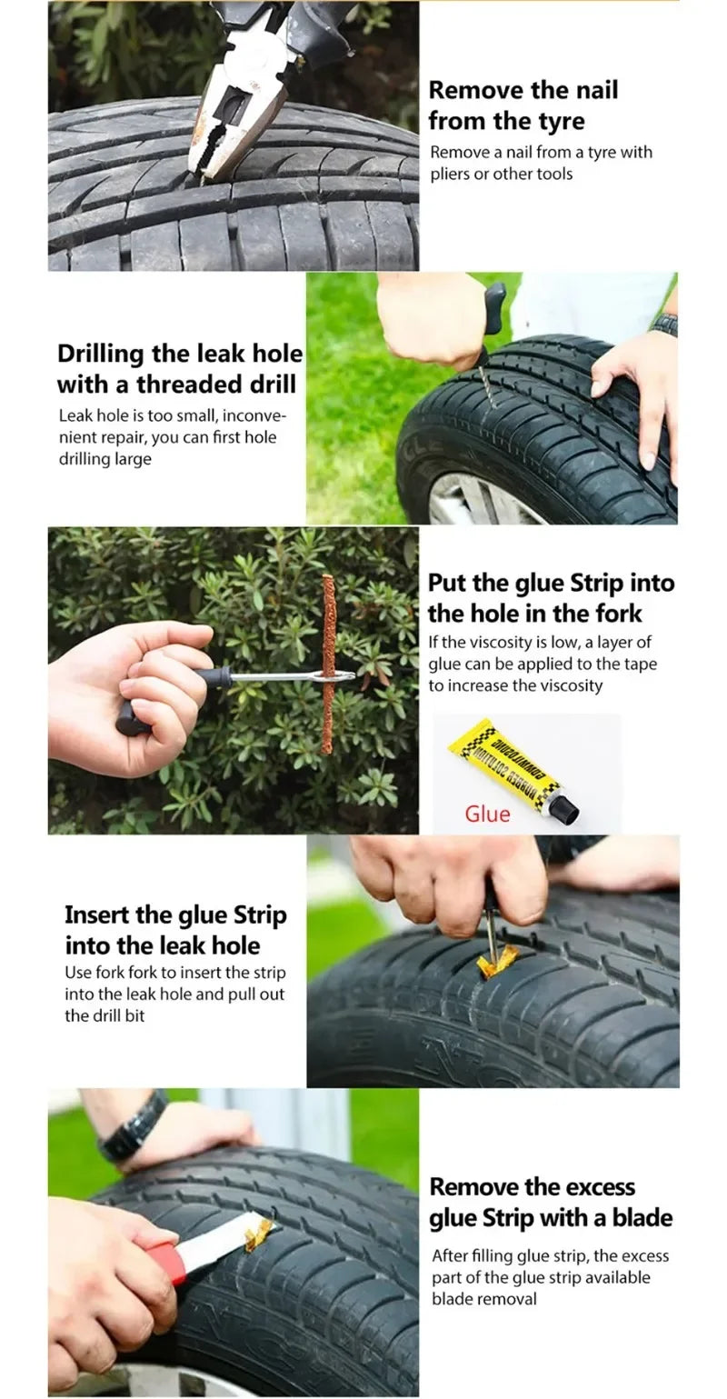 Tubeless Tire Repair Strips & Tool Sets