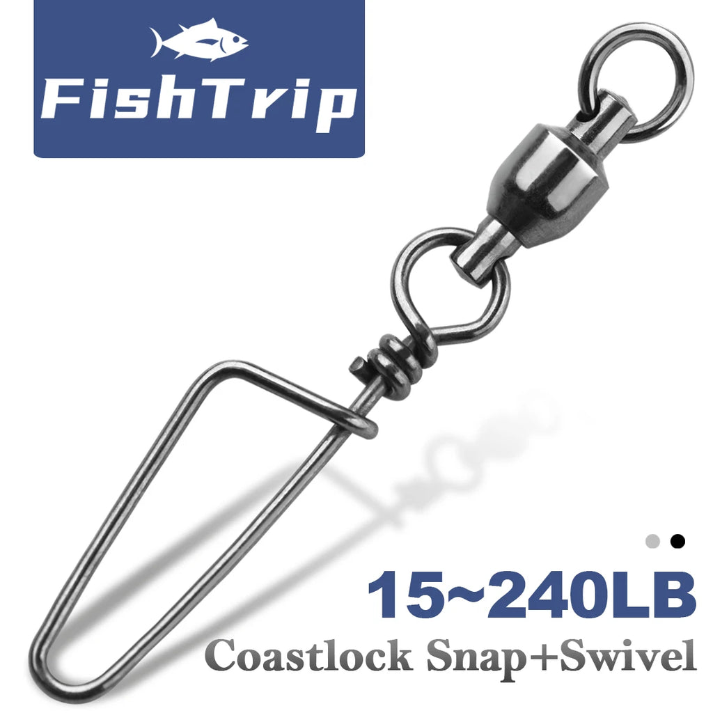 FishTrip Ball-Bearing Coastlock Snap Swivels