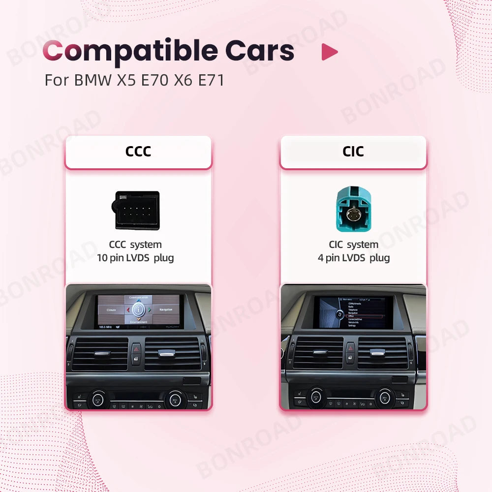 BONROAD 10.25-Inch CarPlay Display for BMW X5 / X6