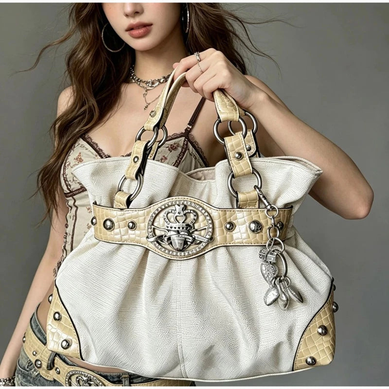 Women's Y2K Studded Shoulder Bag
