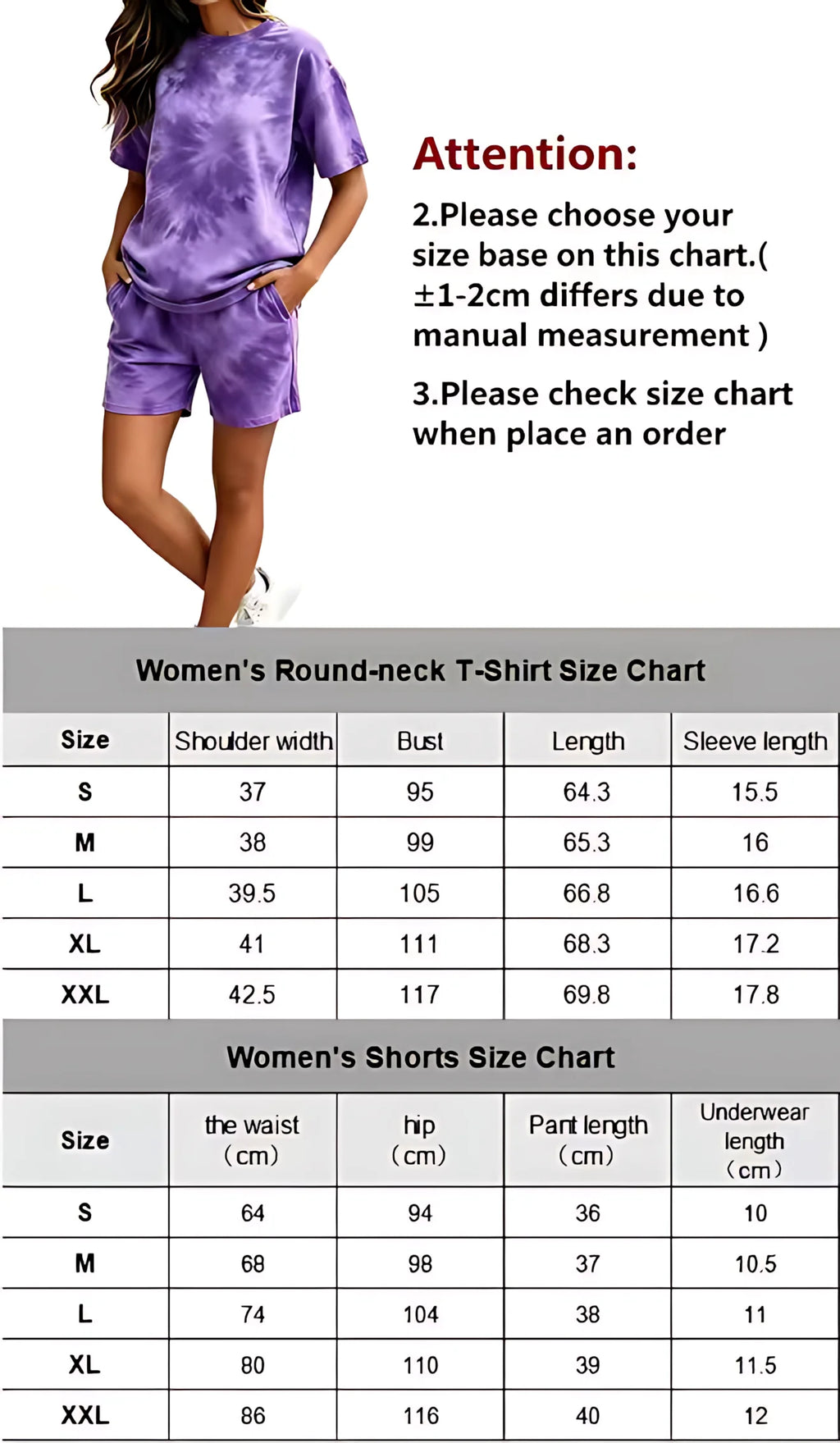 Women's Printed Short-Sleeve Top and Shorts Set