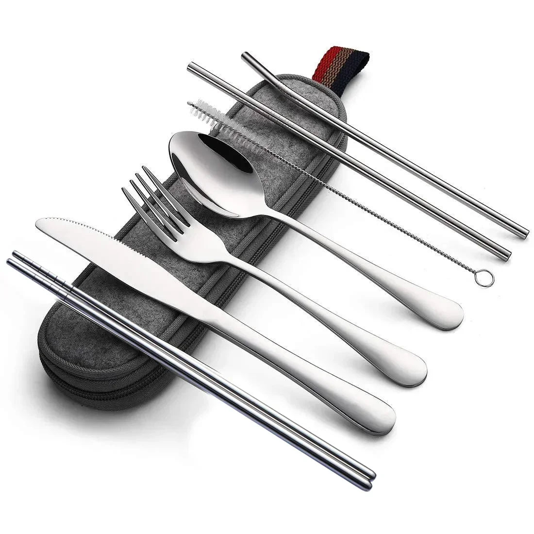 Portable Stainless Steel Travel Cutlery — 8-Piece Set