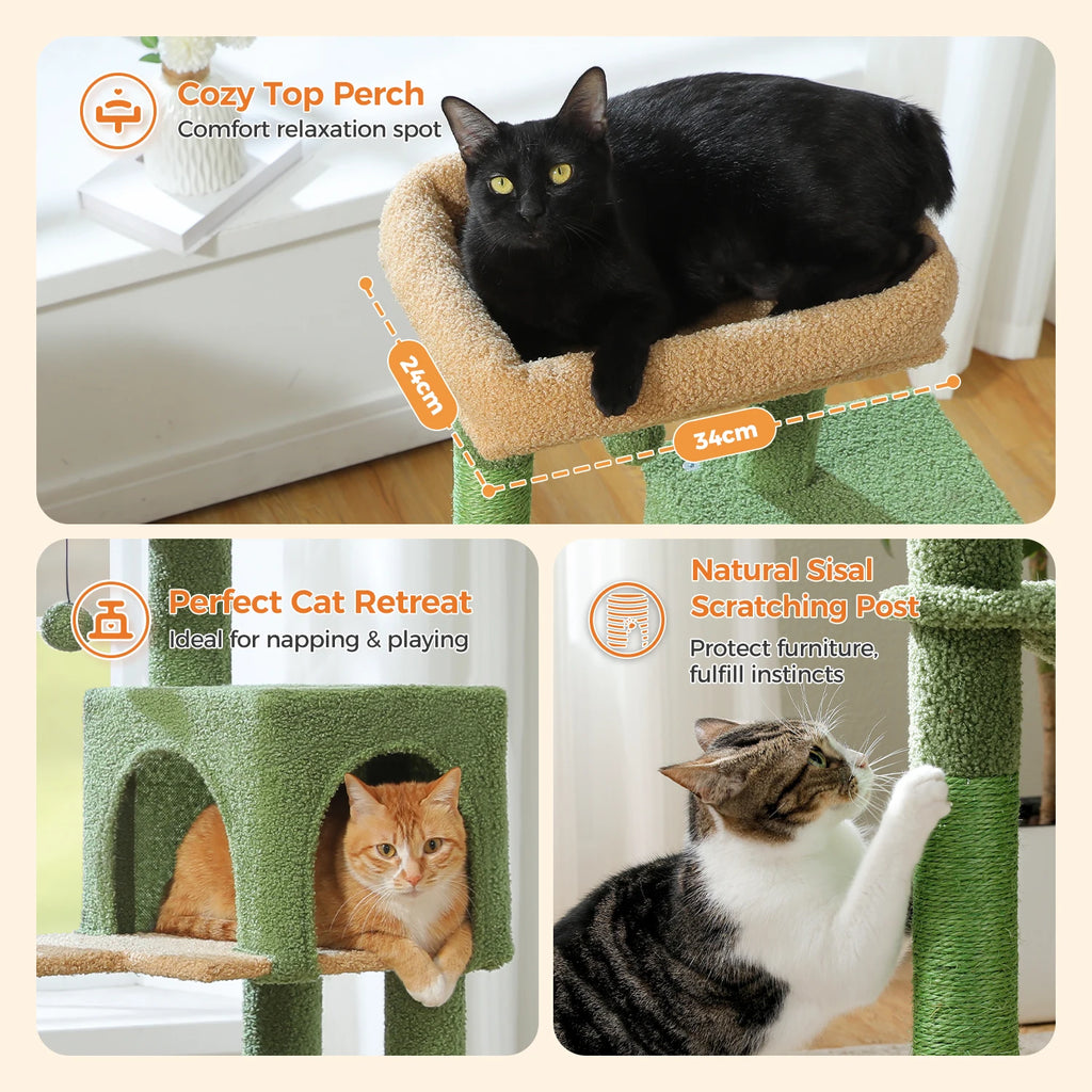 113cm Five-Level Cat Tree with Hammock & Condo