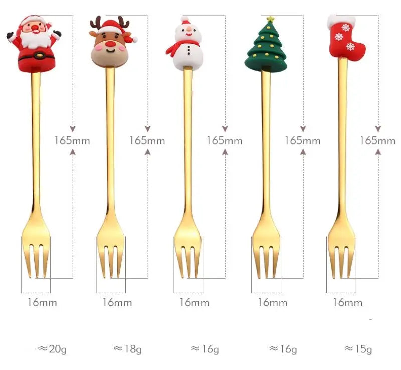 Christmas Dessert Spoon & Fork Gift Sets