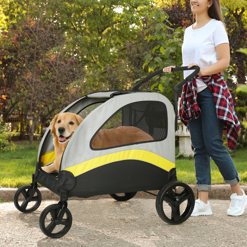 Foldable Four-Wheel Pet Stroller