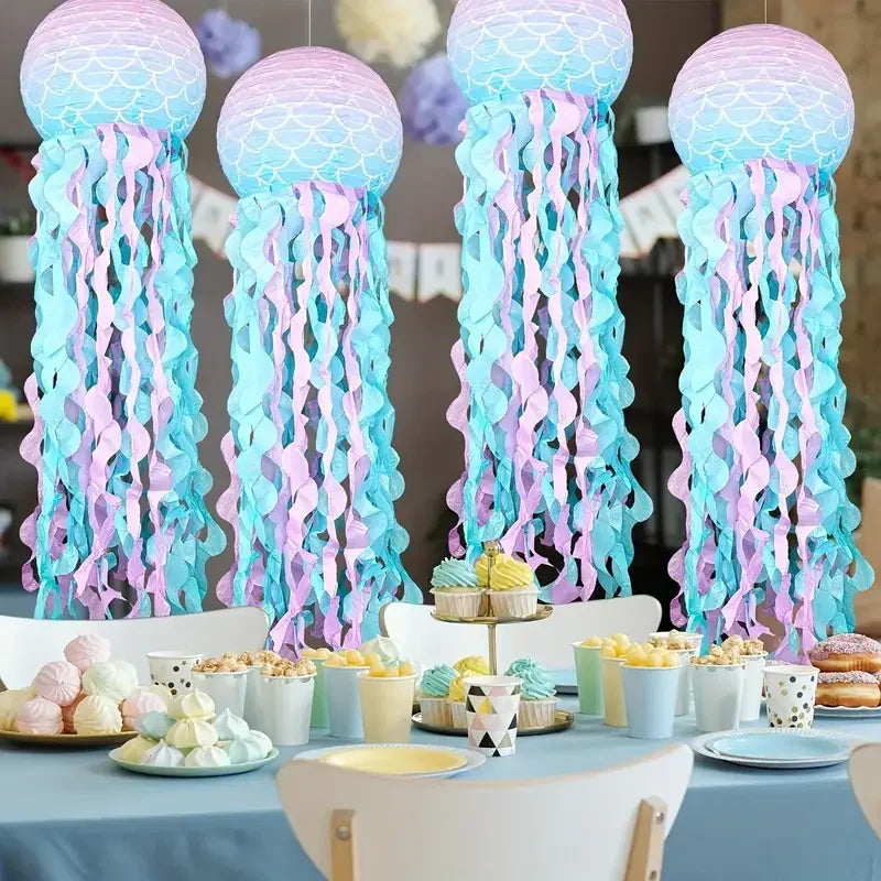 Blue Jellyfish Paper Lanterns, 1/3/6 Pack