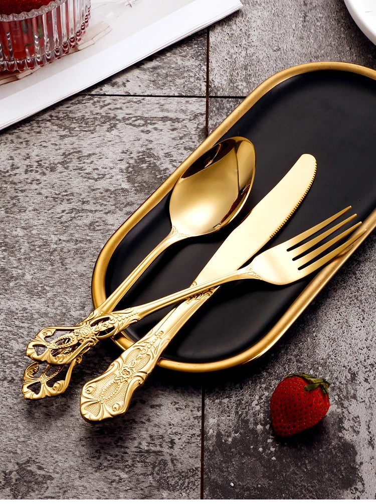 Vintage-Style Stainless Steel Flatware — Assorted Sets