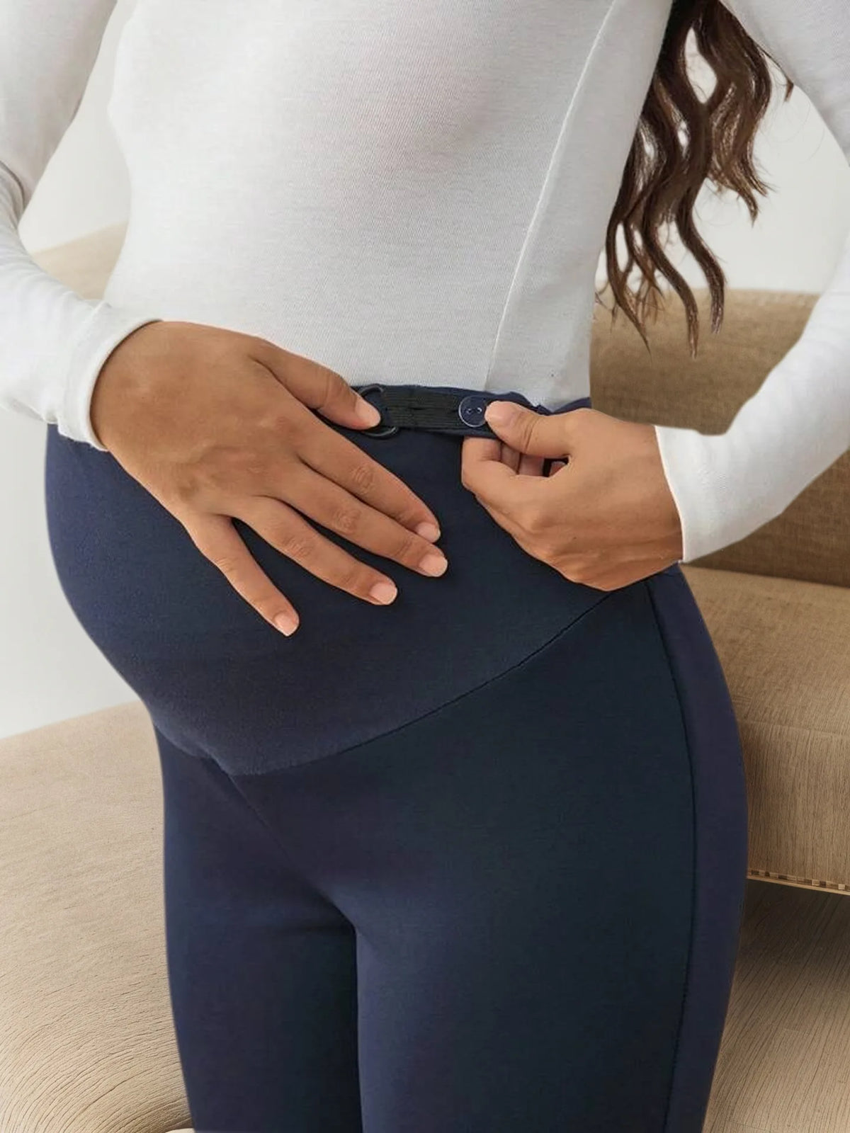 Spring Autumn Maternity Pants High-waist Belly Support Straight Pants Loose Wide-leg Casual Trousers For Pregnant Women Outwear Whispering Desires Shoppe