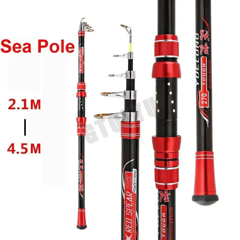 Telescopic Carbon Fishing Rod — 2.1–4.5 m