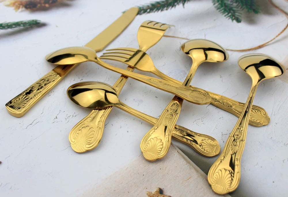 LUCF Vintage-Style Stainless Steel Flatware