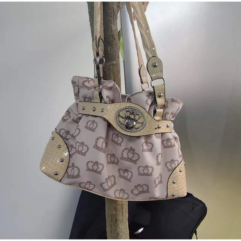 Women's Y2K Studded Shoulder Bag
