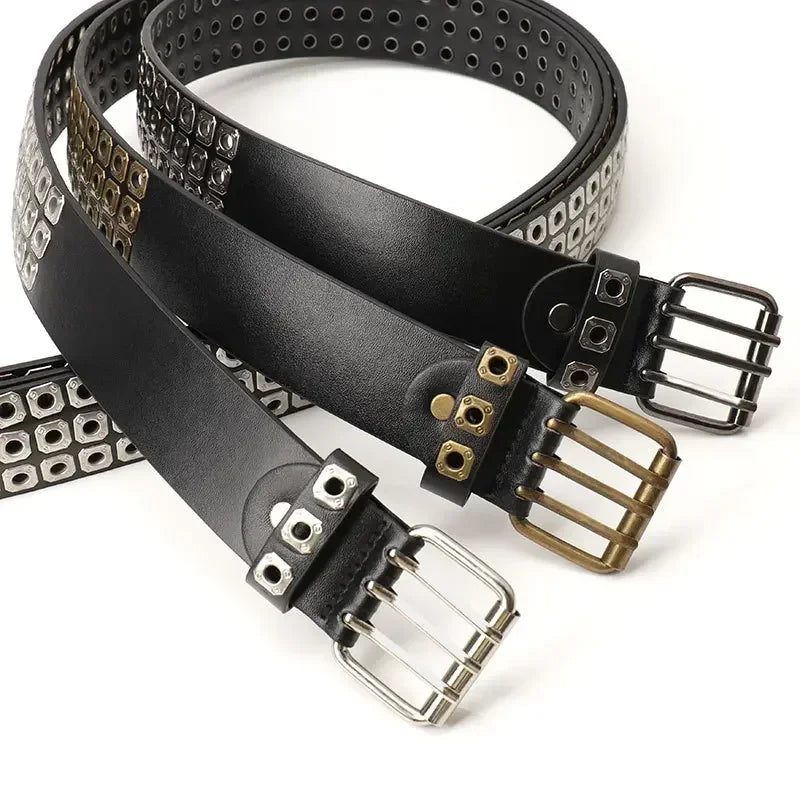 Unisex Punk-Style Studded PU Belt