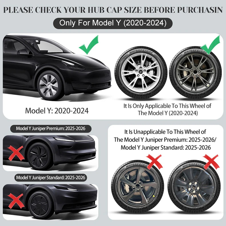 TSLLUG 19-Inch Wheel Covers for Tesla Model Y – Set of 4