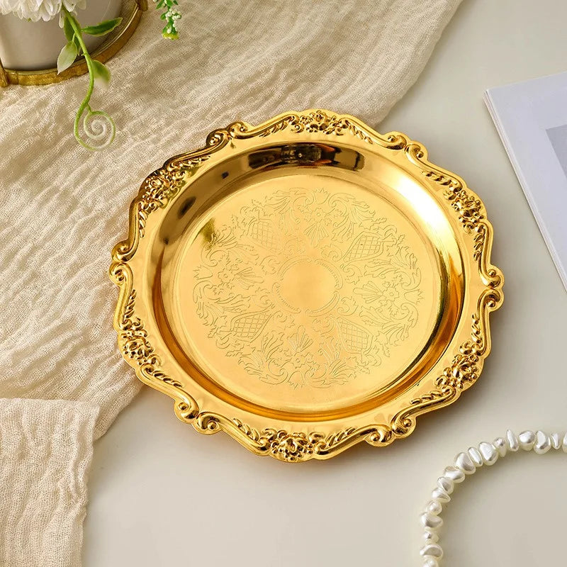 Vintage-Style Stainless Steel Dessert Plates
