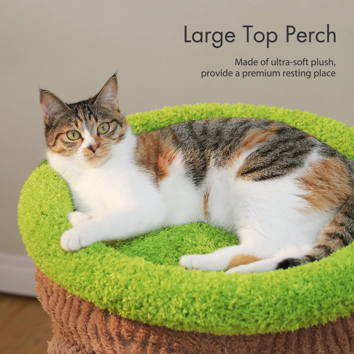 Large Cat Tree with Multiple Condos & Flower Bed