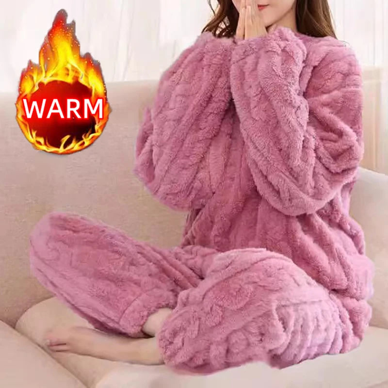 Women's Cotton-Blend Long-Sleeve Pajama Set