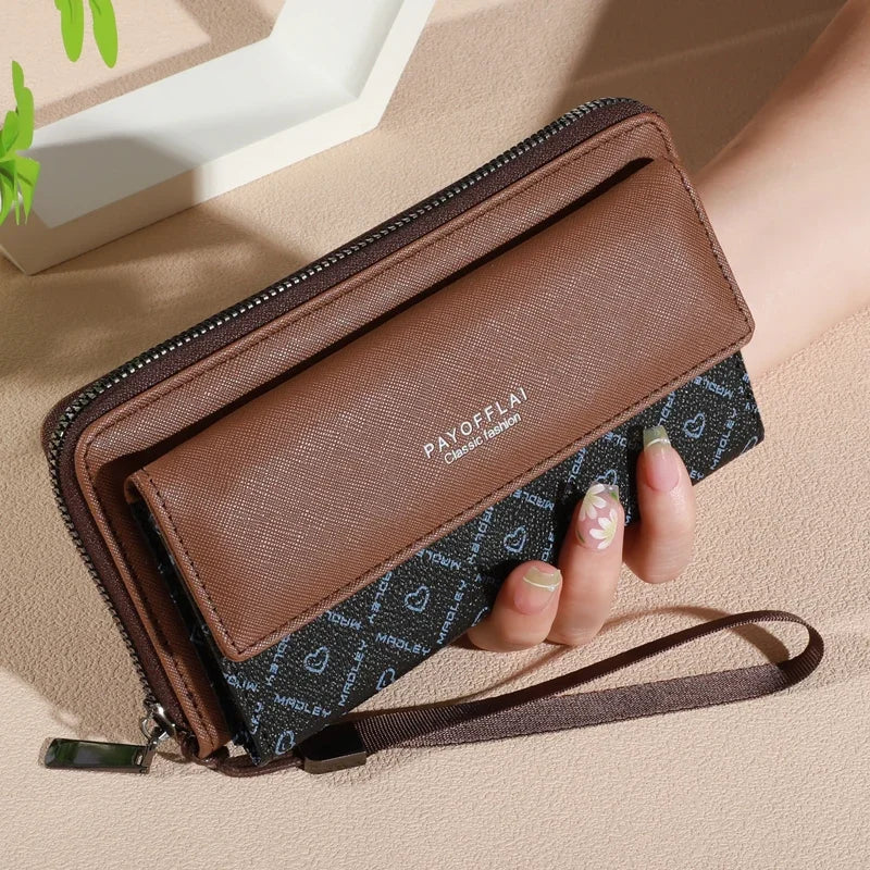 Men's Faux-Leather Zip & Snap Organizer Wallet