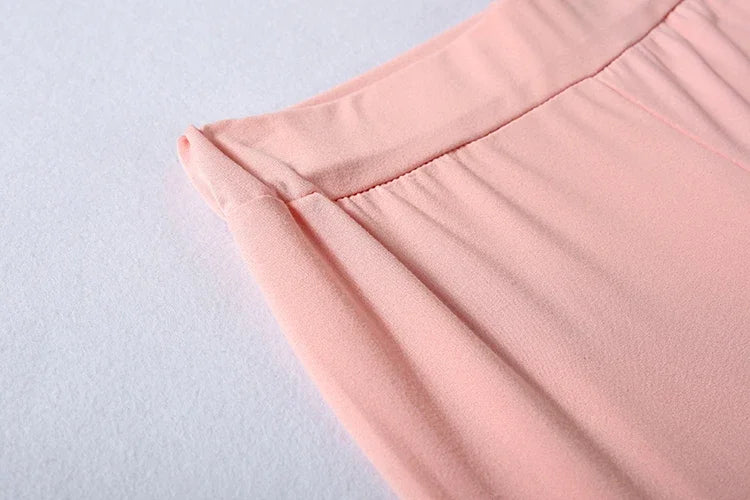Women's Solid-Color Two-Piece Casual Outfit