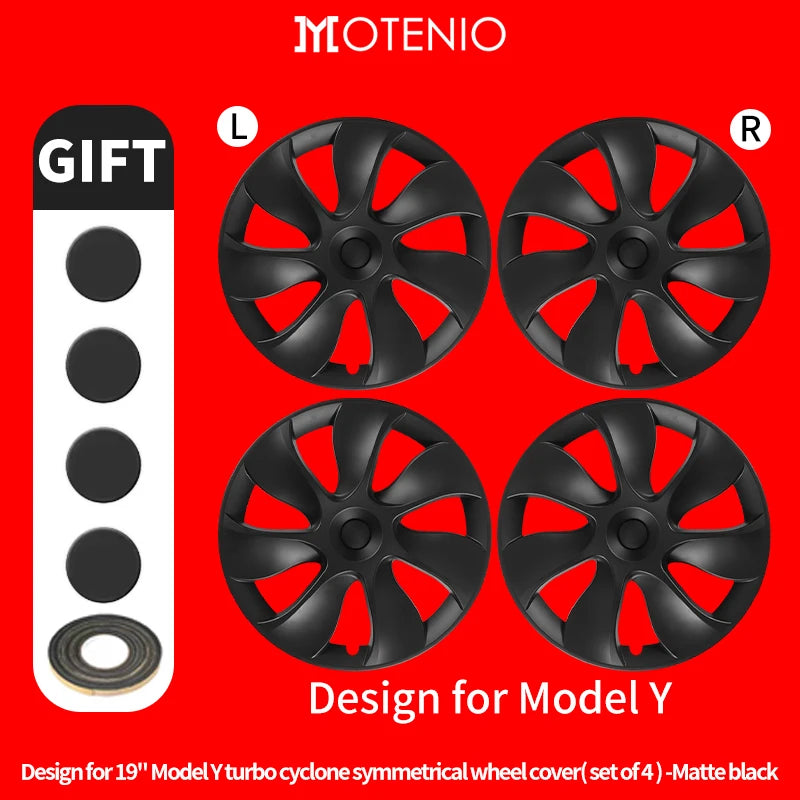 MOTENIO 19-Inch Wheel Covers for Model Y – Set of 4