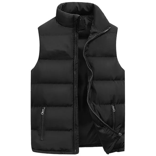 Men's Cotton-Lined Zip-Up Sleeveless Vest