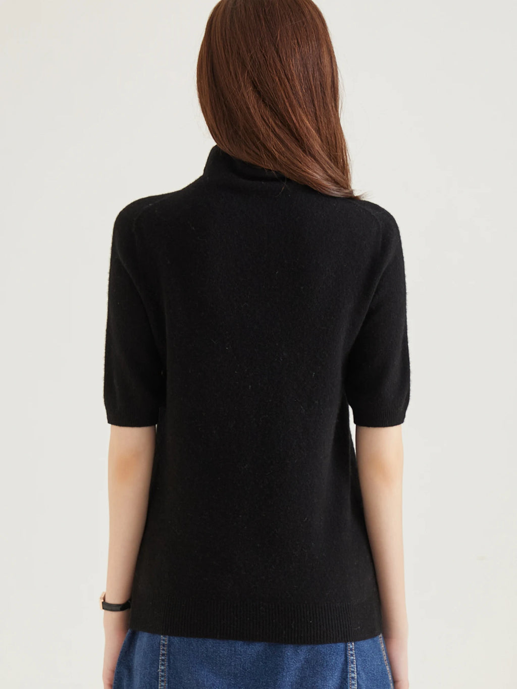Women's Knit Tops Short Sleeve Fashion Women Sweaters New 100% Merino Wool Knitwears Vintage Sweater Turtleneck Pullover Clothes Dsers
