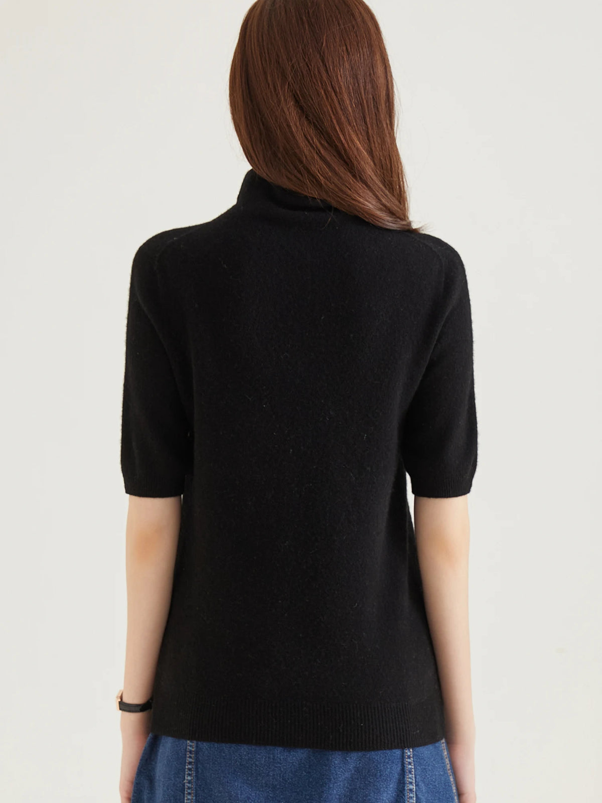 Women's Knit Tops Short Sleeve Fashion Women Sweaters New 100% Merino Wool Knitwears Vintage Sweater Turtleneck Pullover Clothes Dsers