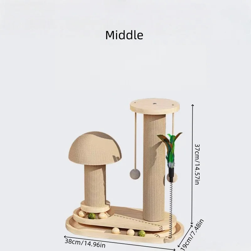 Interactive Cat Scratching Tower with Ball Track