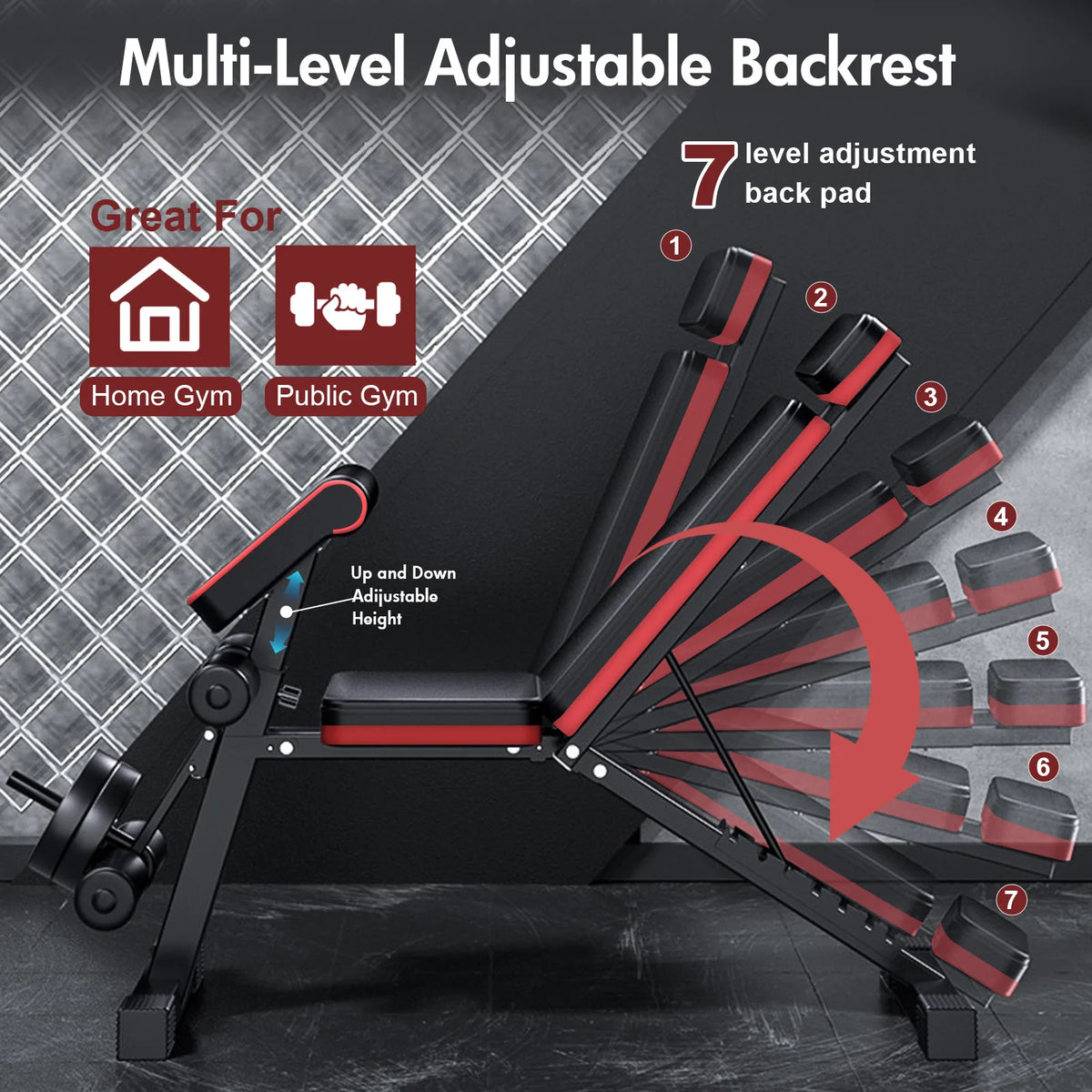 Seven-Position Foldable Weight Bench